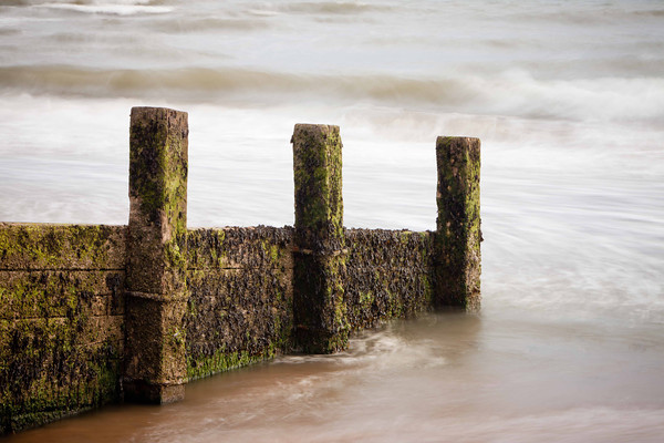 Groynes at St. Bees, Cumbria. 
 A beach I well remeber from my childhood with the groynes still in place. 
 Keywords: St Bees, Cumbria, England, Groynes, seascape, Alba Landscapes, Ron Walsh, file 7013